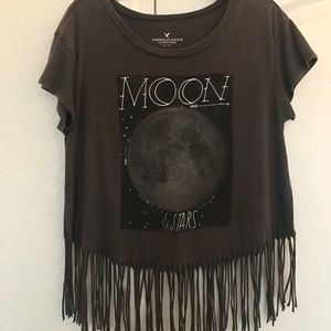 American eagle shirt with fringe
